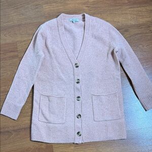 Madewell Soft Pink Button-Up Cardigan wool